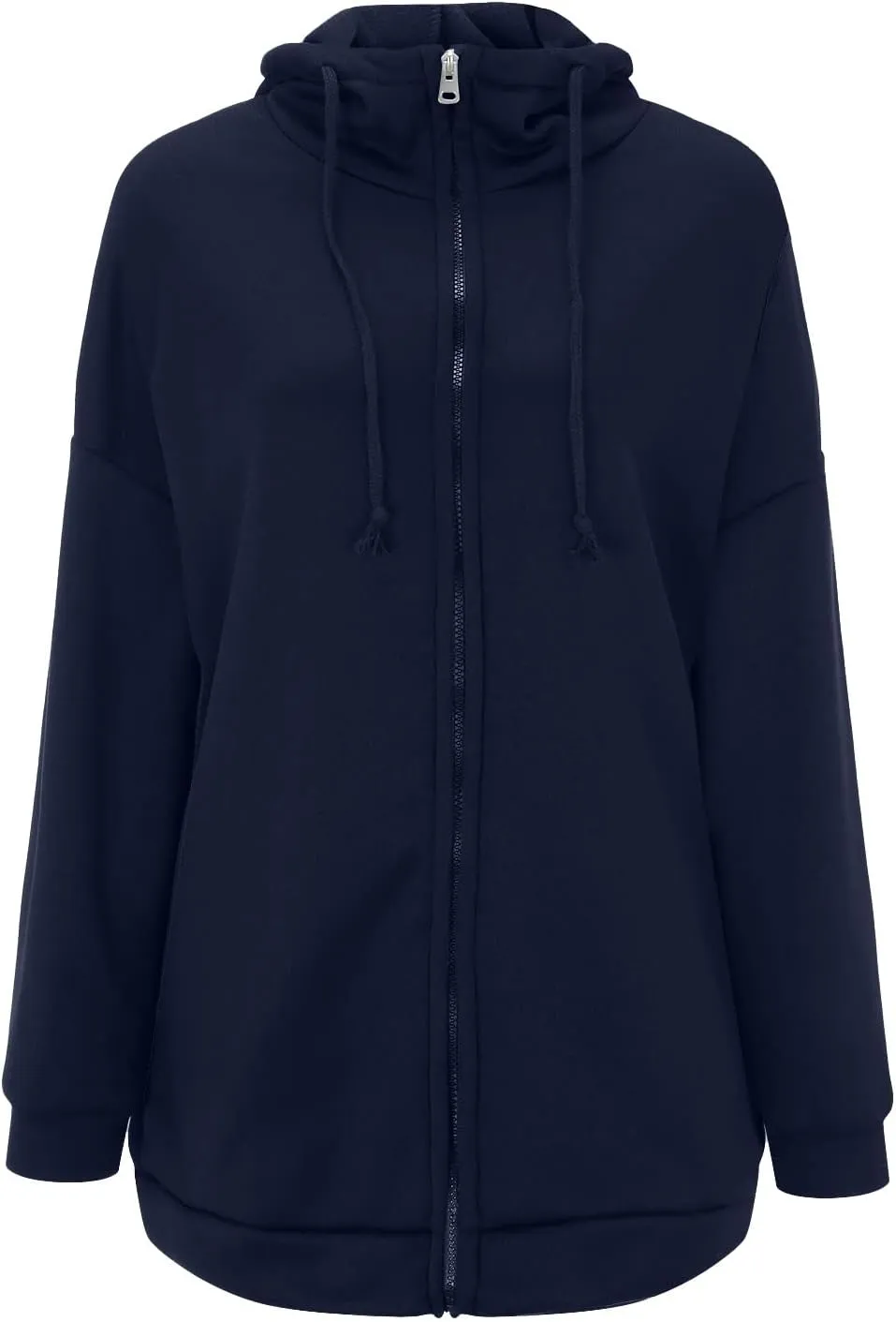 Oversized Zip Up Hoodies for Women Plus Size Long Fleece Jacket Casual Long Sleeve Cute Fall Coat with Pockets