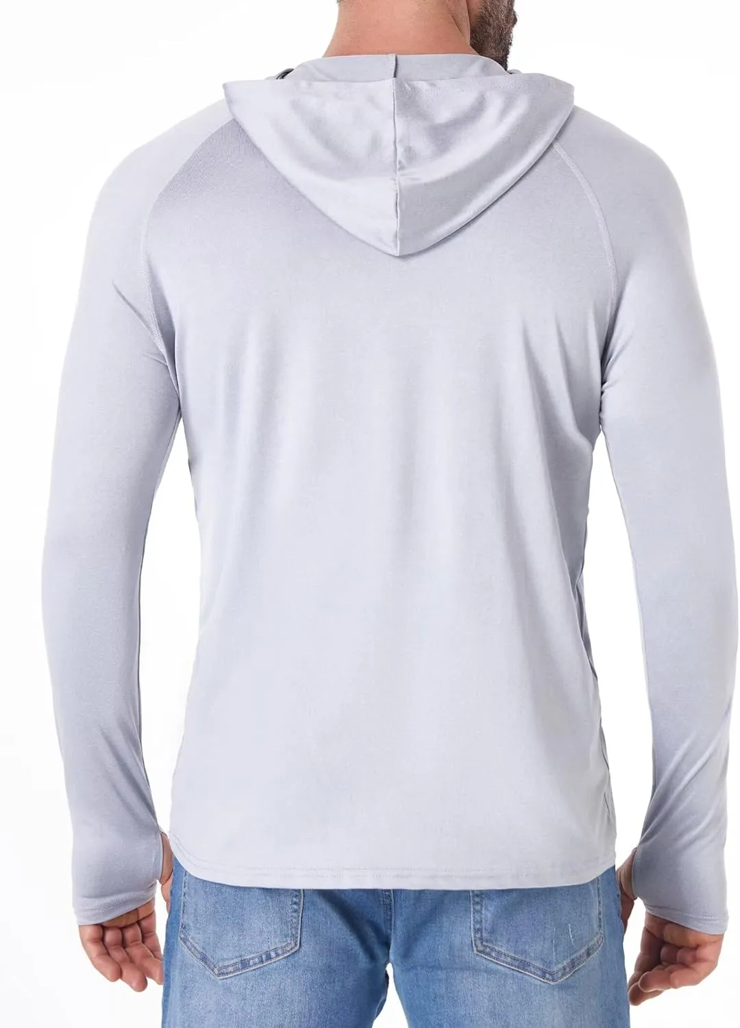 OYGSieg Men's Athletic Hoodies Long Sleeve Fishing Shirts for Men UPF 50  SPF UV Sun Protection Shirts Rash Guards