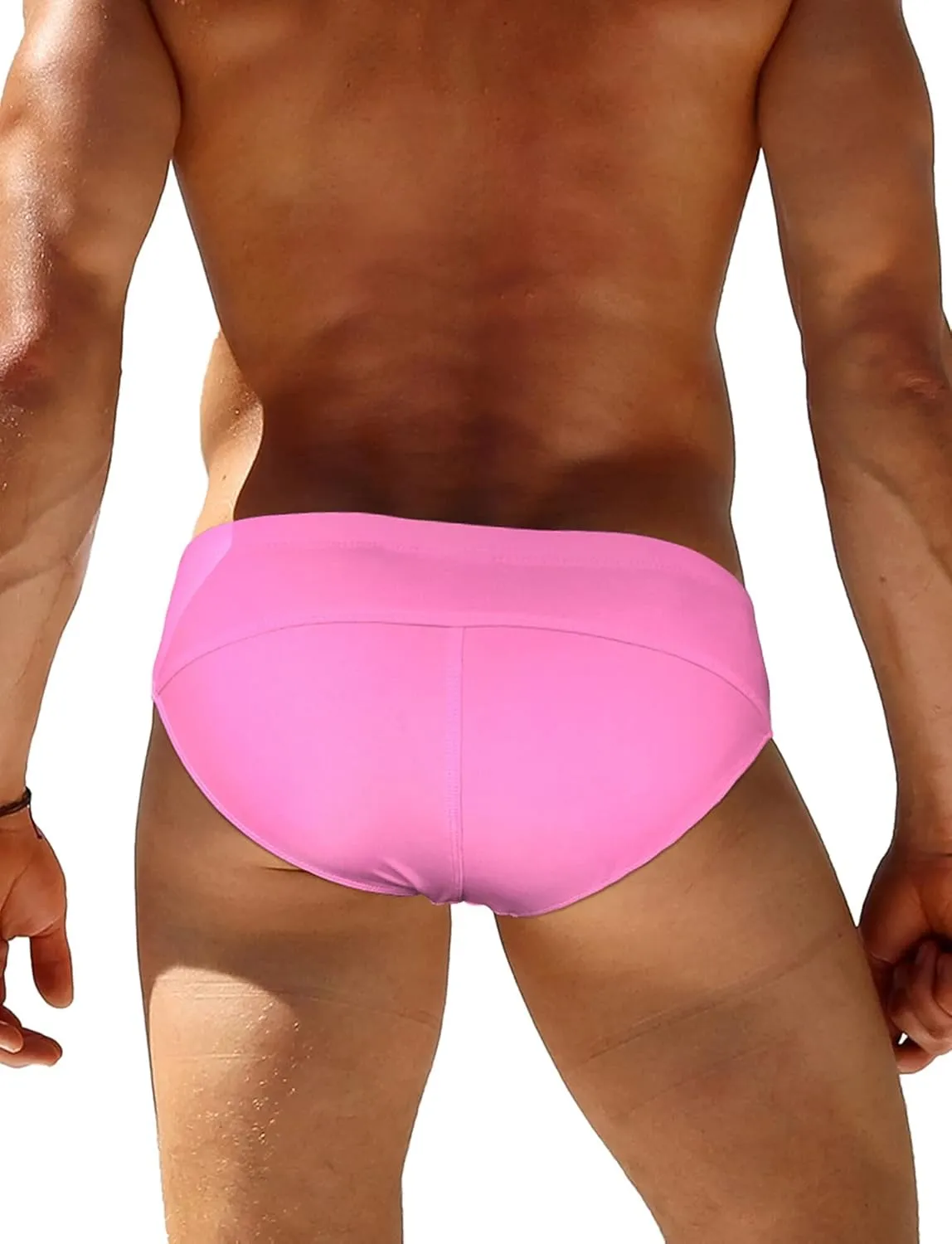 Panegy Men's Sexy Thong Swimwear Bikini Briefs Padded Swim Briefs Metal Hook & Ring Swimsuit
