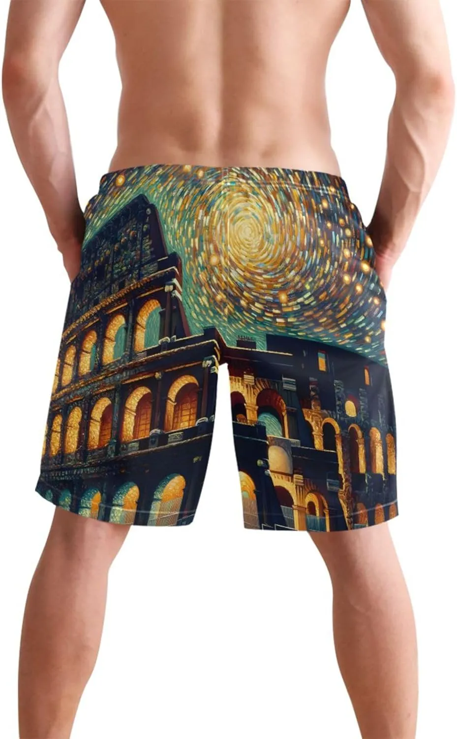 Pastel Bunny Rabbit Cute Beach Swimming Shorts Men's Swim Trunks Funny Hawaiian Bathing Shorts Quick Dry S