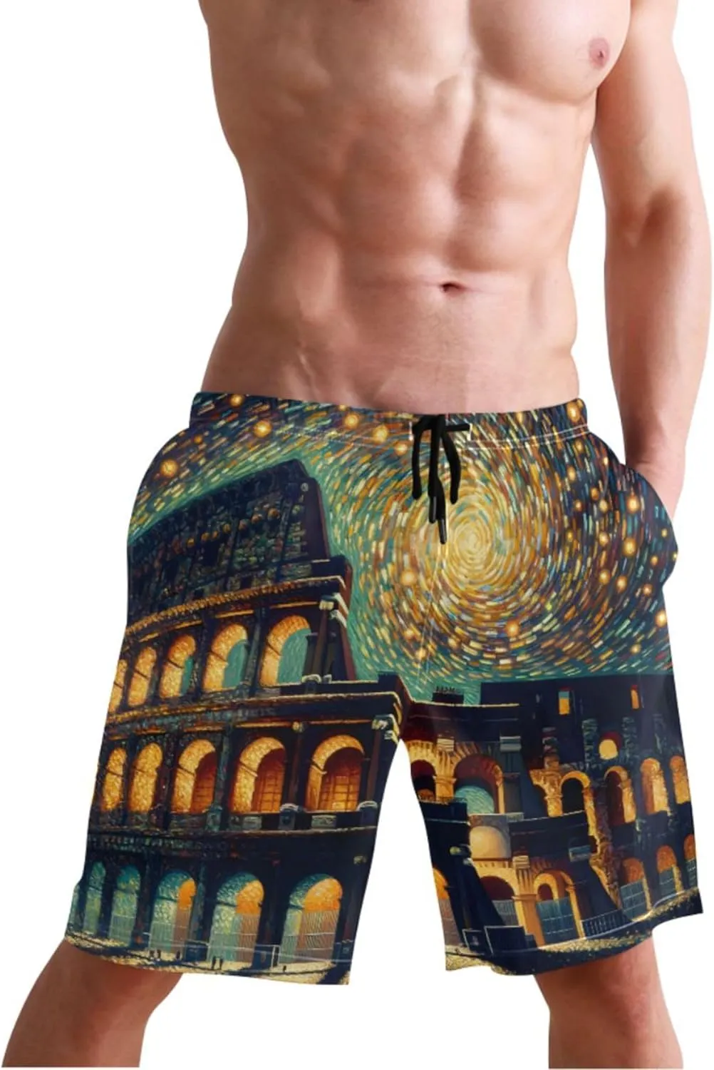 Pastel Bunny Rabbit Cute Beach Swimming Shorts Men's Swim Trunks Funny Hawaiian Bathing Shorts Quick Dry S