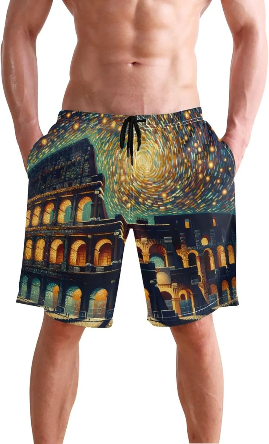 Pastel Bunny Rabbit Cute Beach Swimming Shorts Men's Swim Trunks Funny Hawaiian Bathing Shorts Quick Dry S