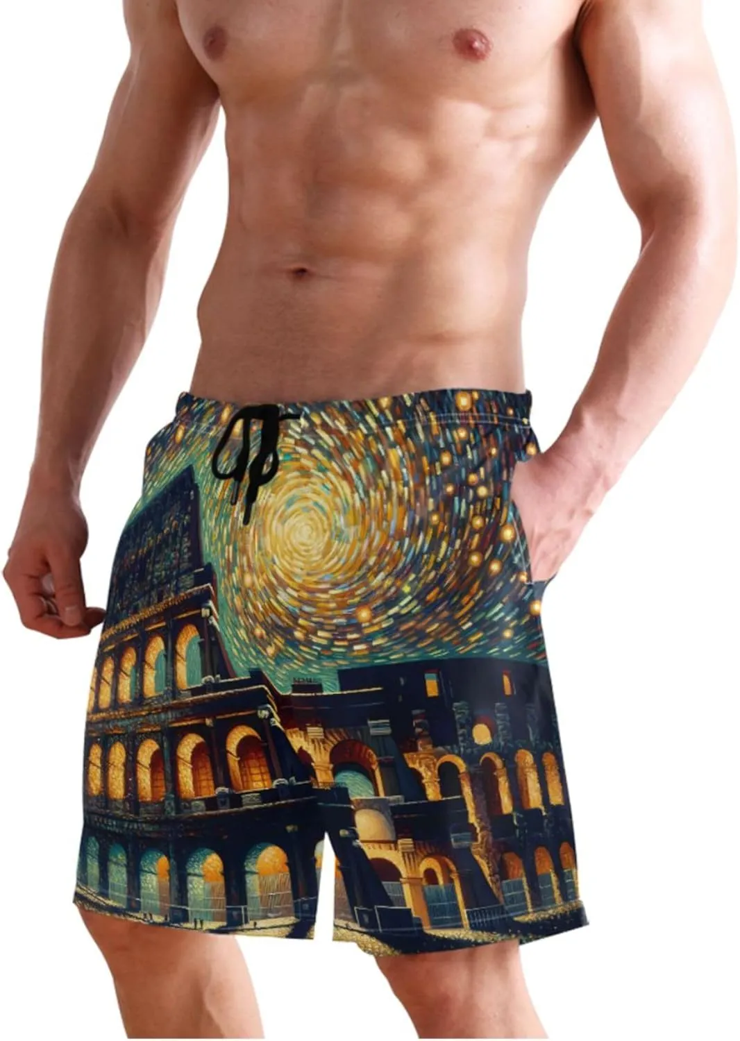 Pastel Bunny Rabbit Cute Beach Swimming Shorts Men's Swim Trunks Funny Hawaiian Bathing Shorts Quick Dry S