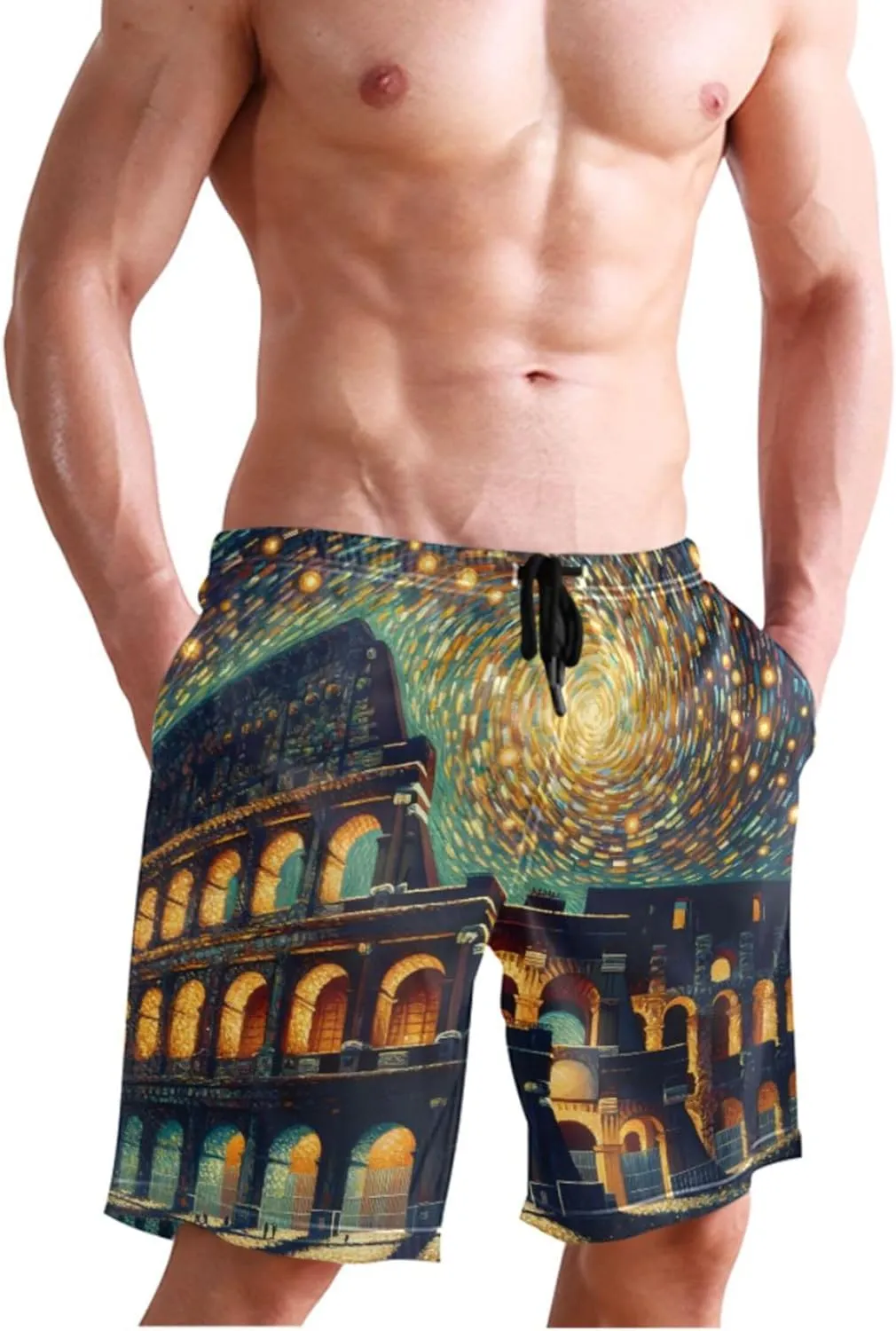 Pastel Bunny Rabbit Cute Beach Swimming Shorts Men's Swim Trunks Funny Hawaiian Bathing Shorts Quick Dry S