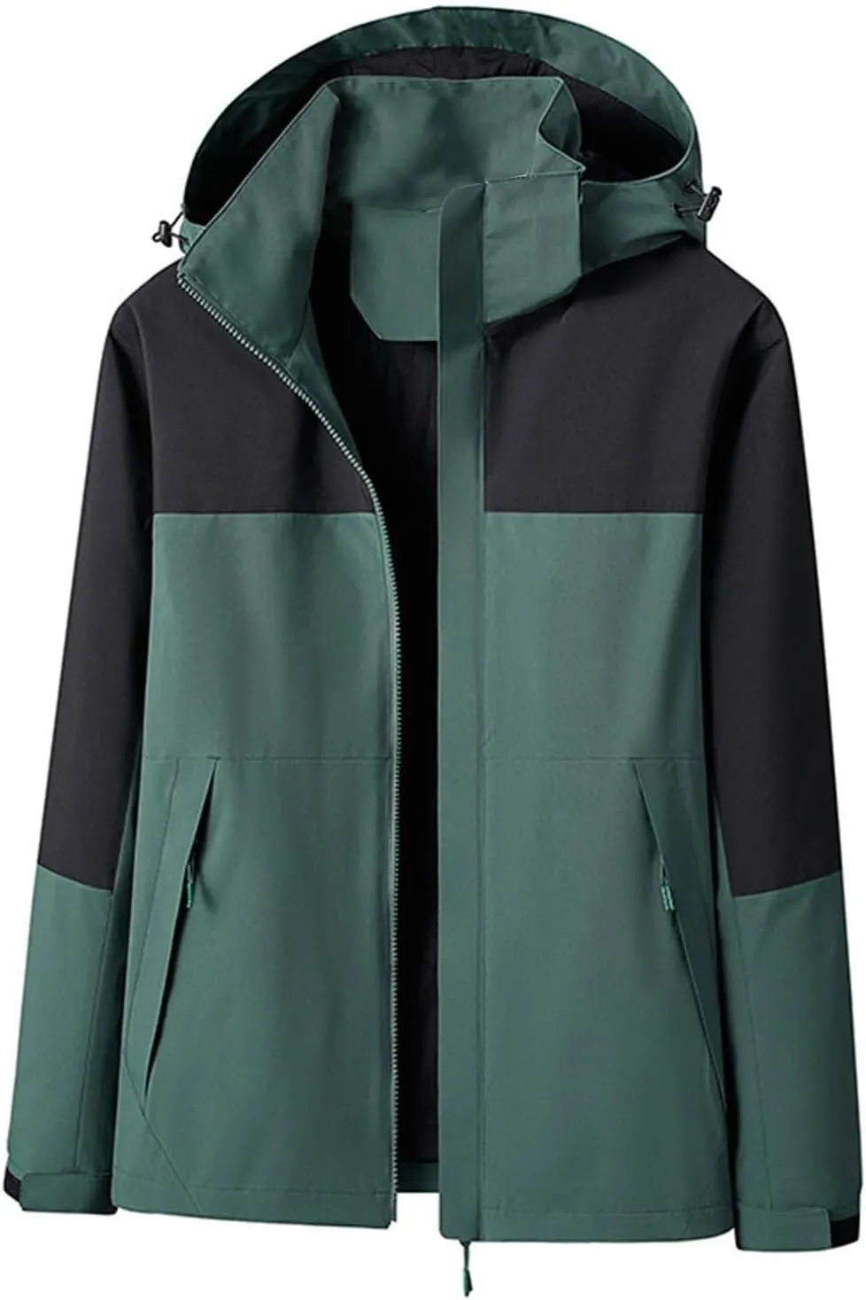 Patchwork Windbreakers for Men Big and Tall Rain Jackets with Zipper Pockets Sports Mountain Jackets Windproof Coat