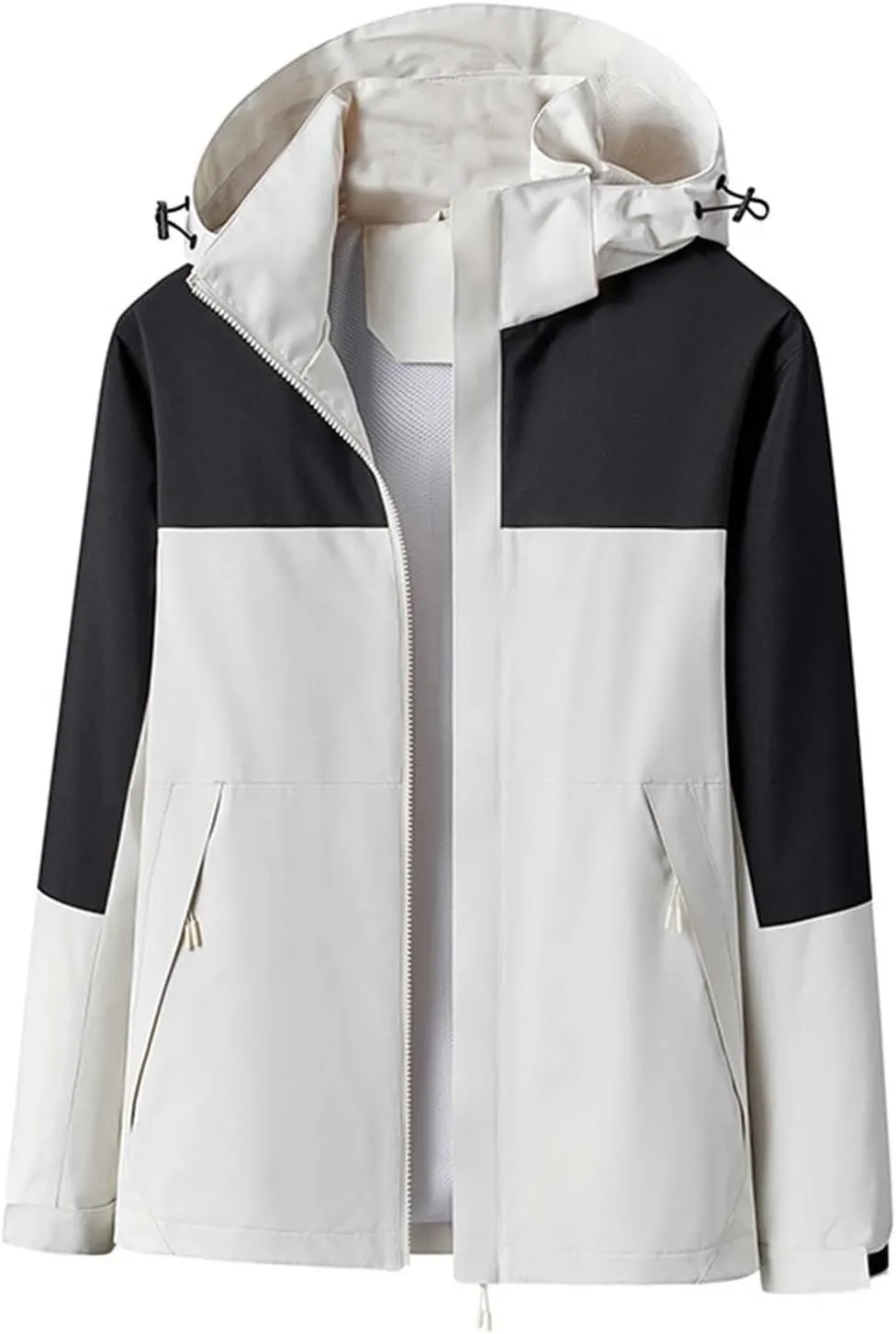 Patchwork Windbreakers for Men Big and Tall Rain Jackets with Zipper Pockets Sports Mountain Jackets Windproof Coat