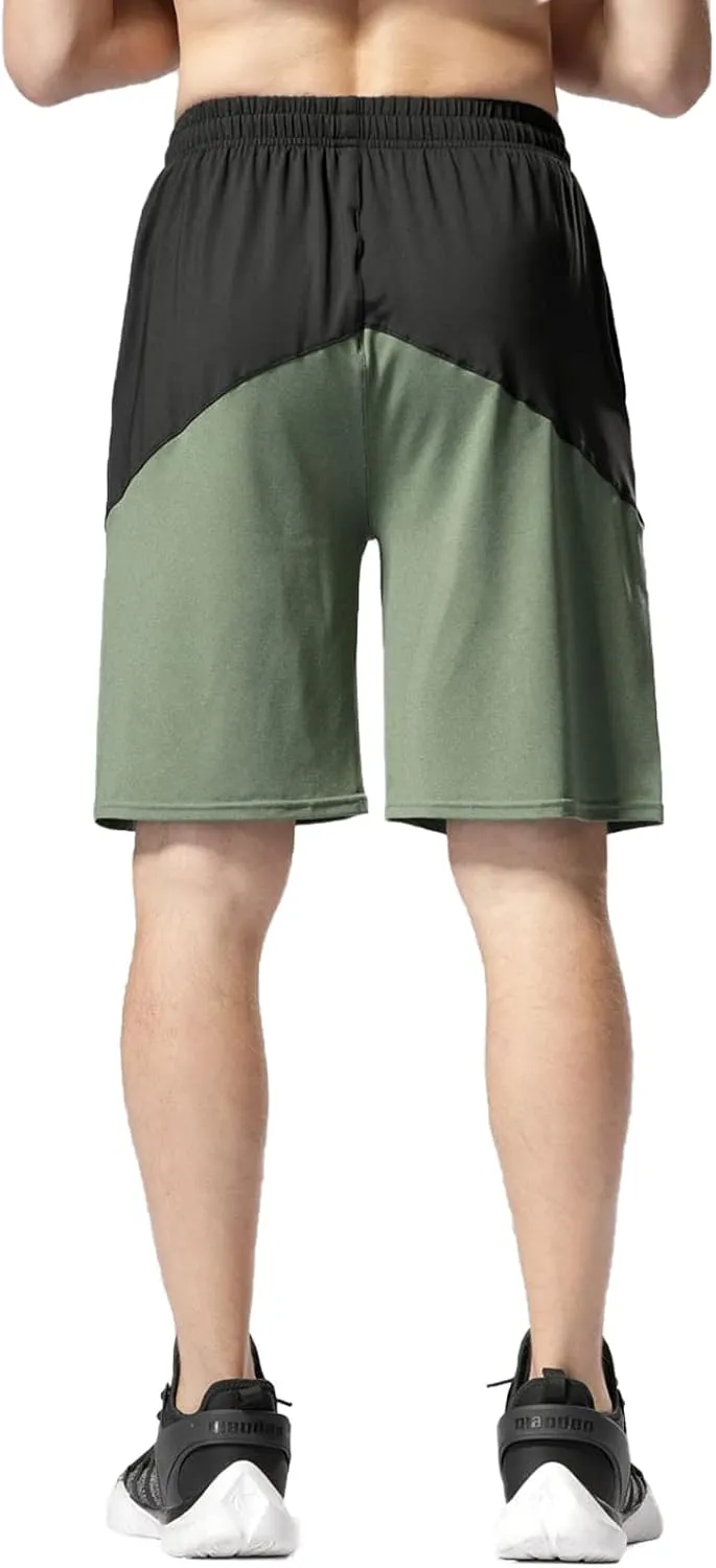 PICKLION Men's Workout Shorts Quick Dry Athletic Basketball Running Shorts Summer Beach Pants