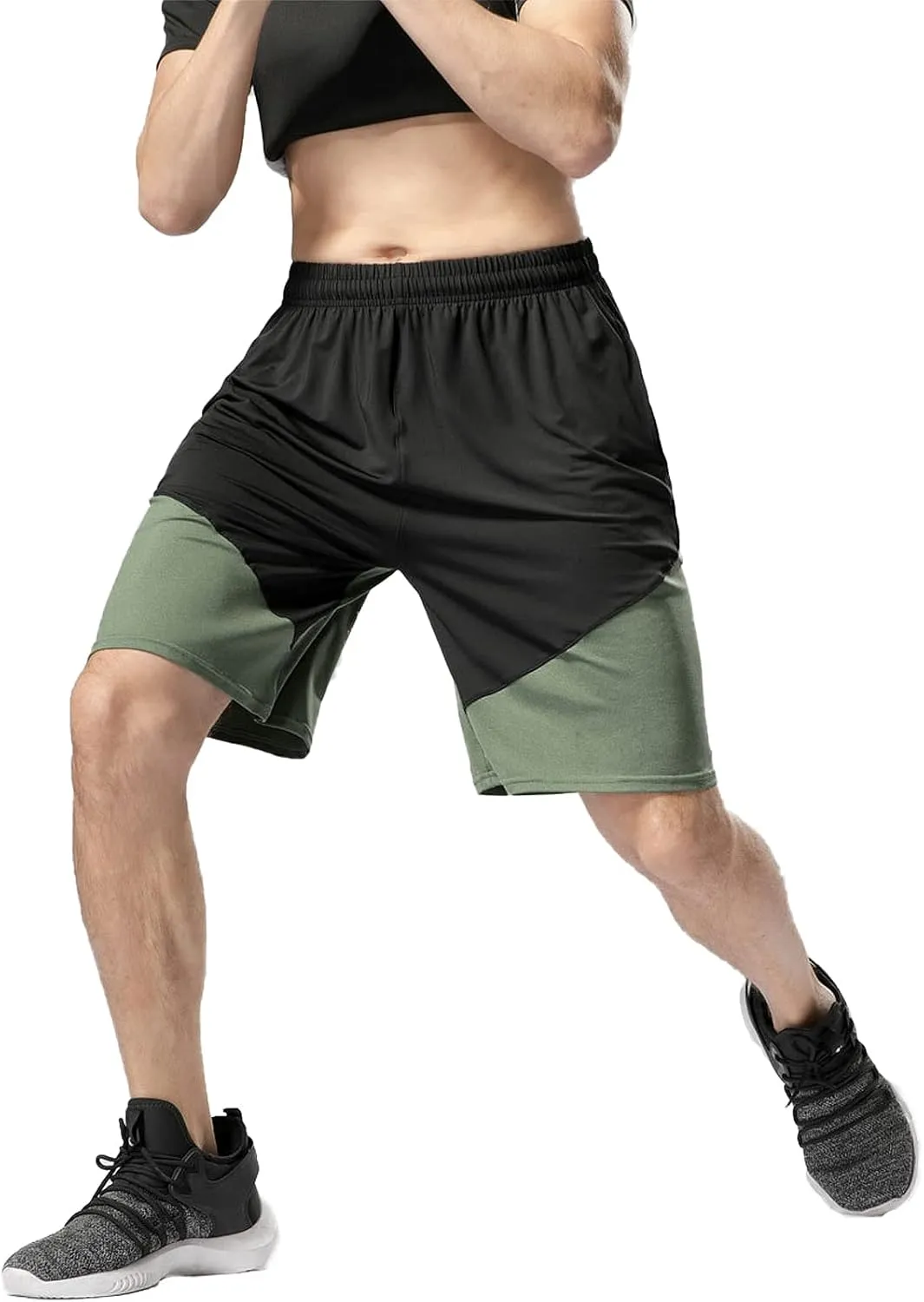 PICKLION Men's Workout Shorts Quick Dry Athletic Basketball Running Shorts Summer Beach Pants