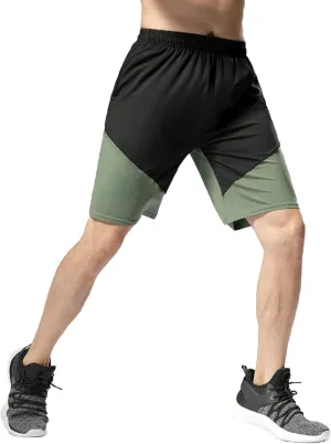 PICKLION Men's Workout Shorts Quick Dry Athletic Basketball Running Shorts Summer Beach Pants