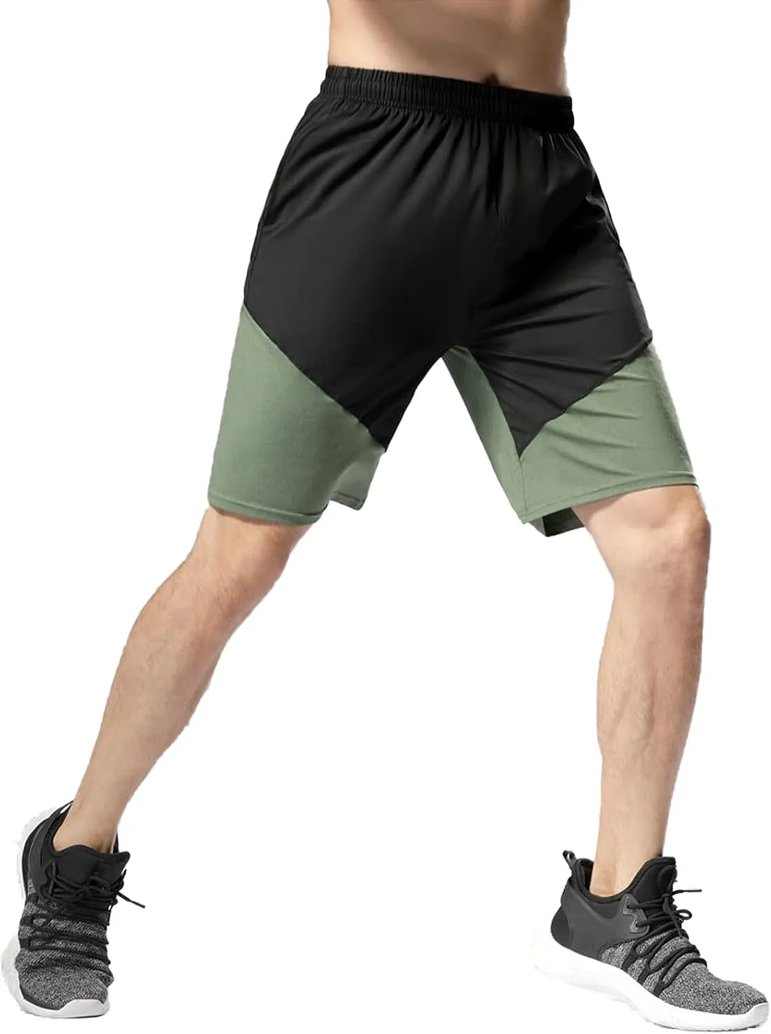 PICKLION Men's Workout Shorts Quick Dry Athletic Basketball Running Shorts Summer Beach Pants