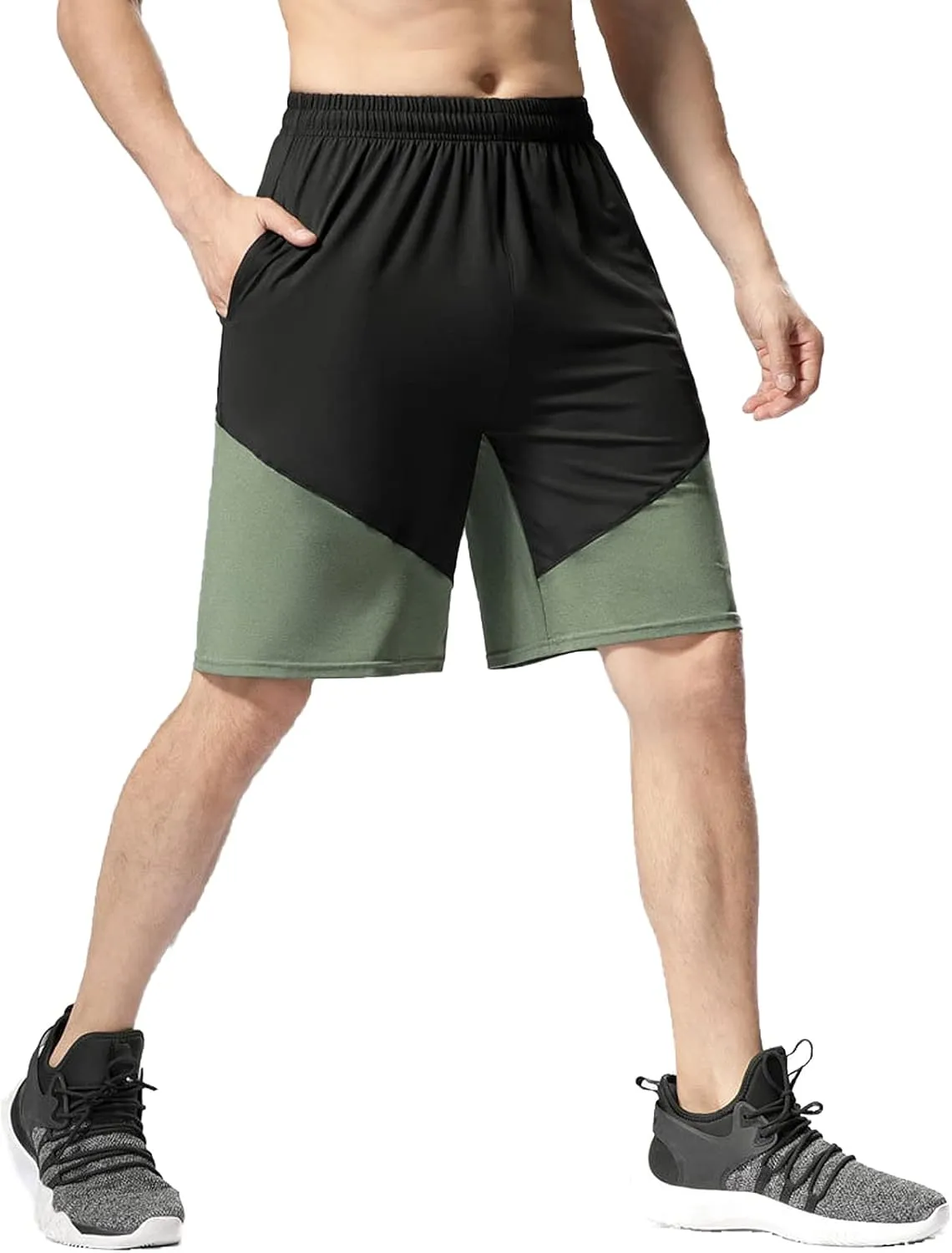 PICKLION Men's Workout Shorts Quick Dry Athletic Basketball Running Shorts Summer Beach Pants