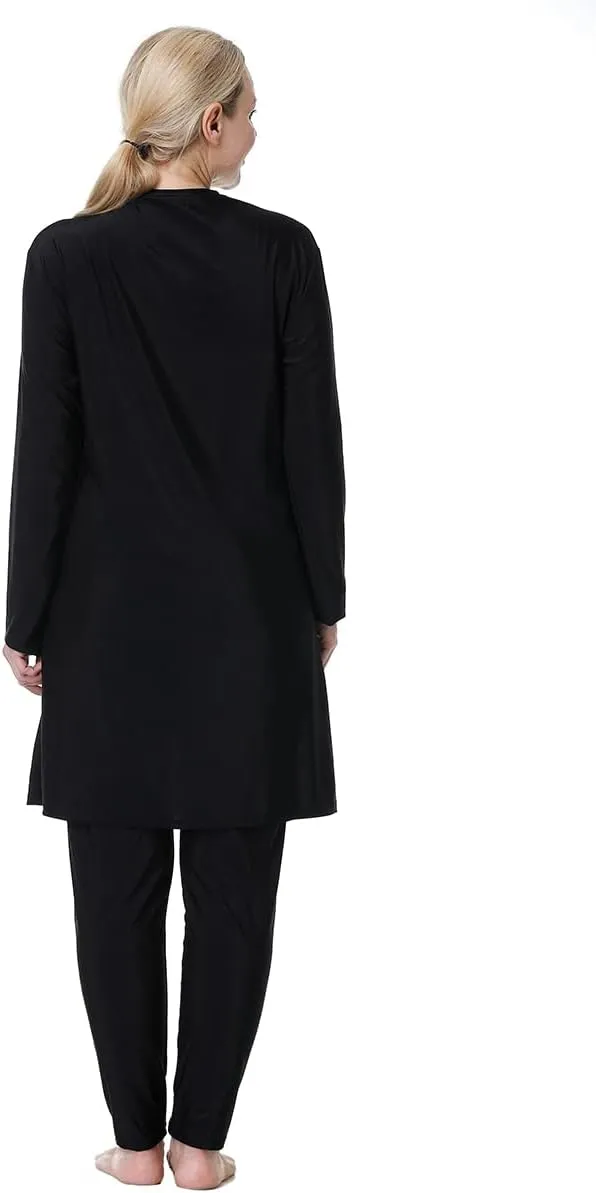Plus Size Muslim Swimsuits for Women Modest Islamic Swimwear Burkini Full Cover Hijab Top Pants 3PCS Fat Bathing Suits