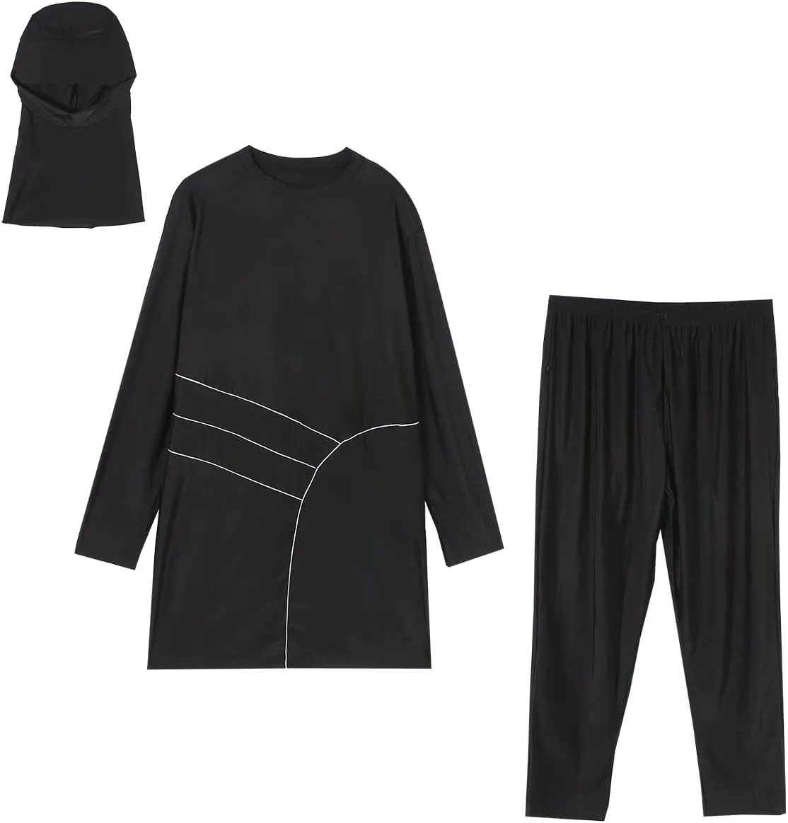 Plus Size Muslim Swimsuits for Women Modest Islamic Swimwear Burkini Full Cover Hijab Top Pants 3PCS Fat Bathing Suits