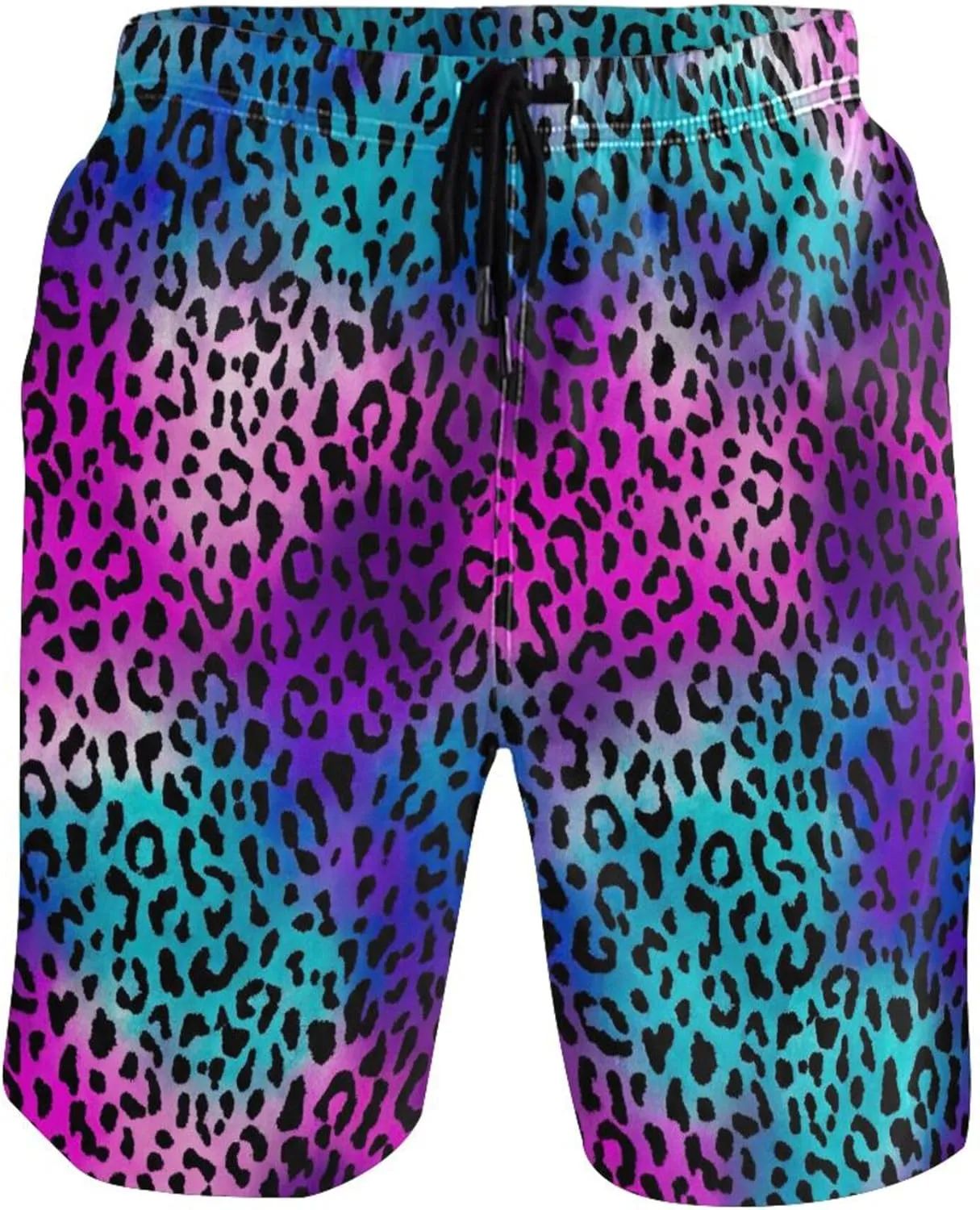 Purple Blue Leopard Skin Men's Swim Trunks Funny Bathing Suit Quick Dry Surf Board Swimming Shorts S