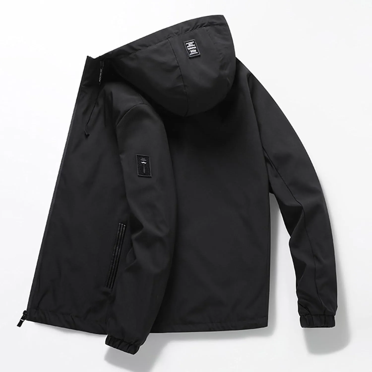 Rain Coats for Men Hooded Softshell Jacket Waterproof Lightweight Windbreaker Fleece Lined Rain Shell Jacket