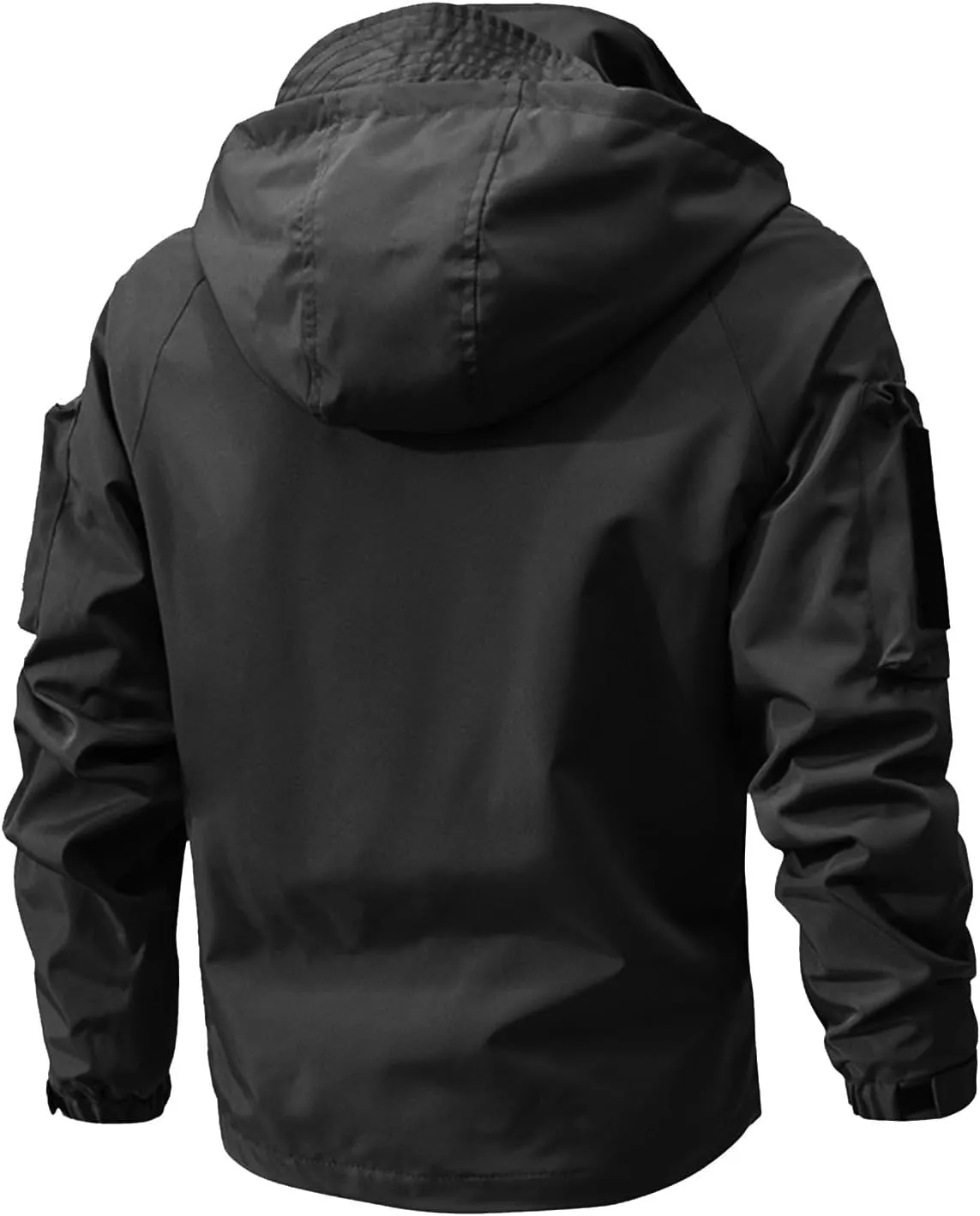 RTRDE Mens Jacket Coat with Hood Lightweight Waterproof Jacket Raincoat for Hiking Travel Tactical Jacket, S-2XL