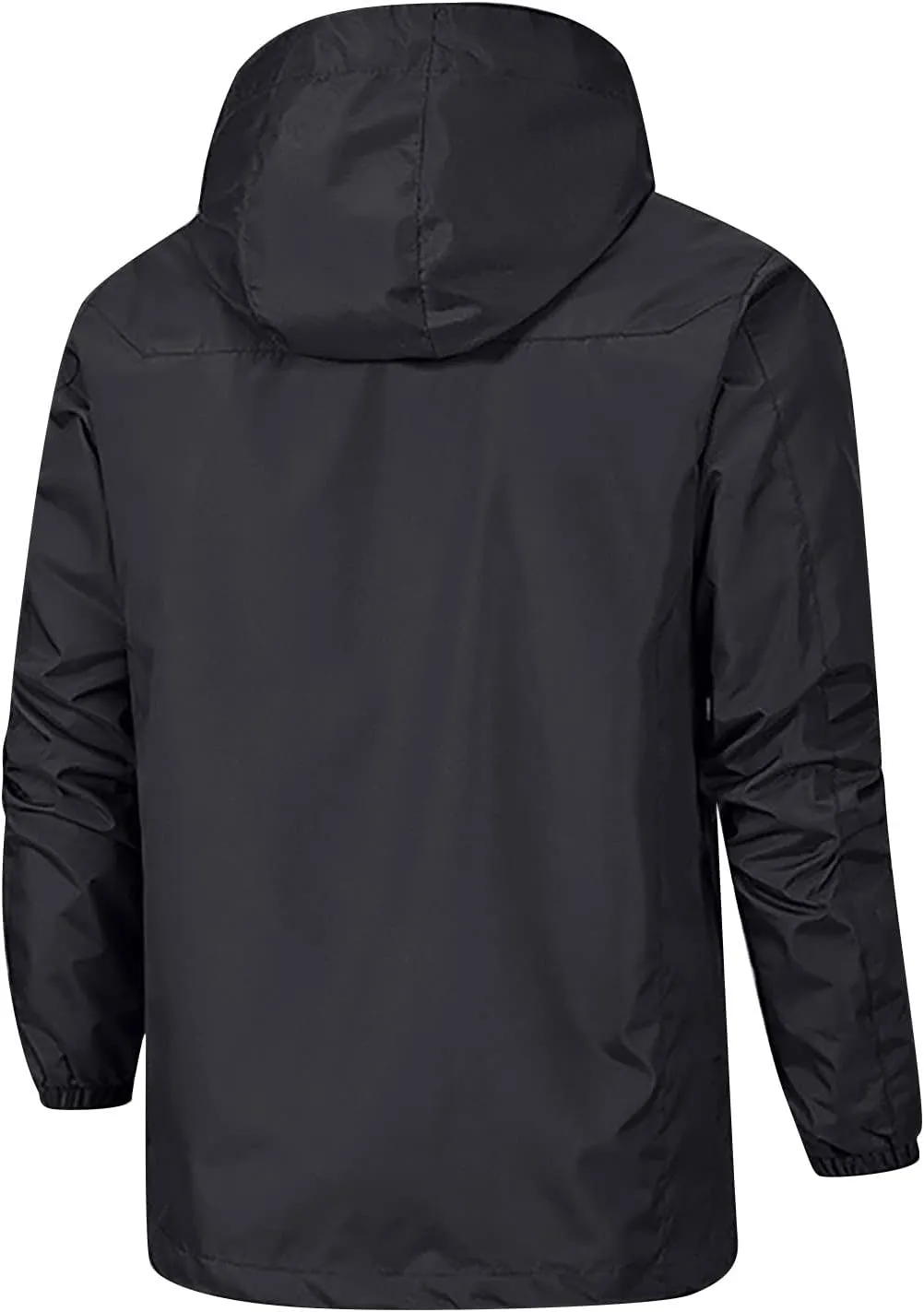 RTRDE Mens Lightweight Rain Jacket Waterproof Jacket with Hood Outdoor Raincoat Softshell Jacket for Hiking, XL-5XL