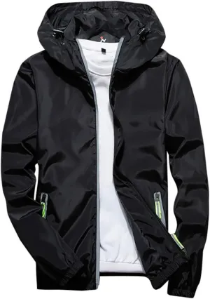 RTRDE Men's Lightweight Waterproof Rain Jacket Jacket With Hooded Hiking Coat Casual Windbreaker Jacket, M-7XL
