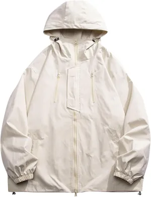 RTRDE Men's Rain Jacket Lightweight Waterproof Coated Hooded Jacket Light Windbreaker Raincoat Jacket, M-5XL
