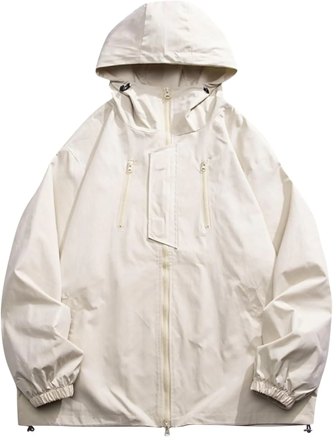 RTRDE Men's Rain Jacket Lightweight Waterproof Coated Hooded Jacket Light Windbreaker Raincoat Jacket, M-5XL