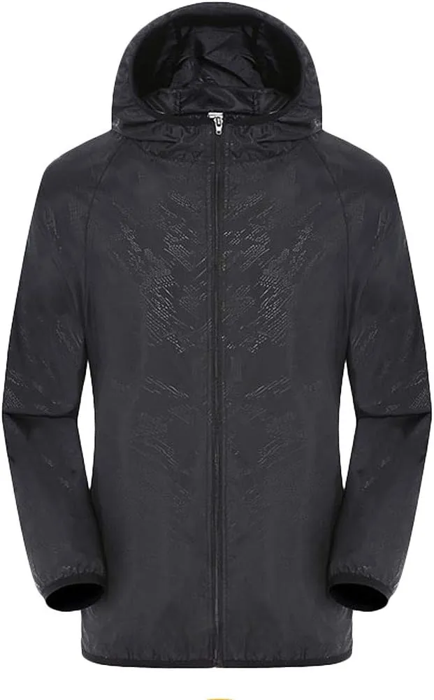 RTRDE Mens Rain Jacket Lightweight Waterproof Coated Hooded Jacket Windbreaker Raincoat Winter Jackets, M-3XL