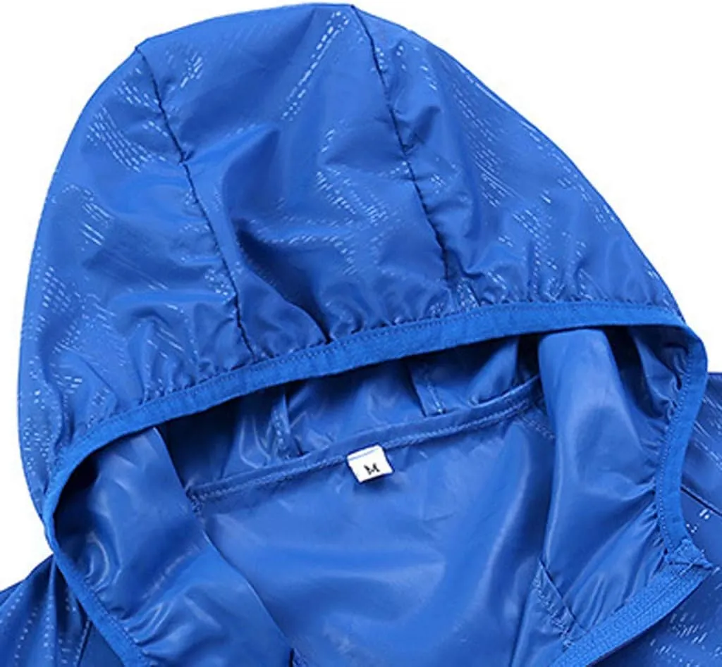 RTRDE Mens Rain Jacket Lightweight Waterproof Coated Hooded Jacket Windbreaker Raincoat Winter Jackets, M-3XL