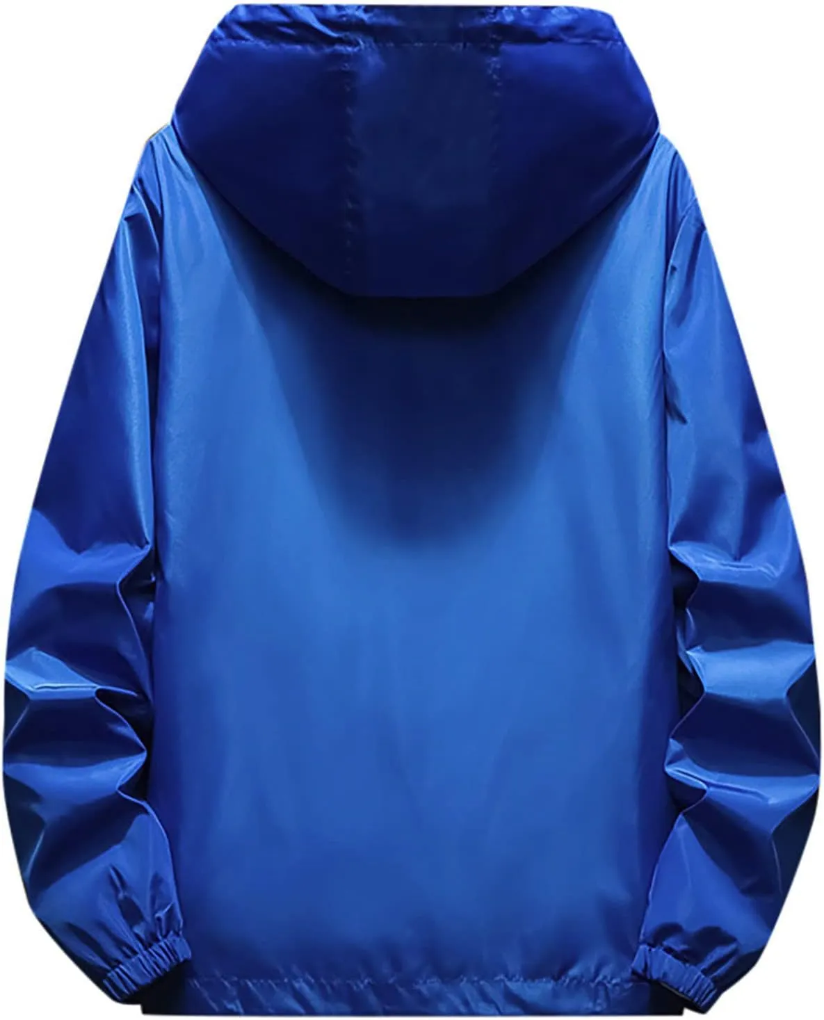 RTRDE Mens Waterproof Jacket Casual Lightweight Full Zip Windproof Anorak Hoodie Rain Jackets Windbreaker, M-7XL