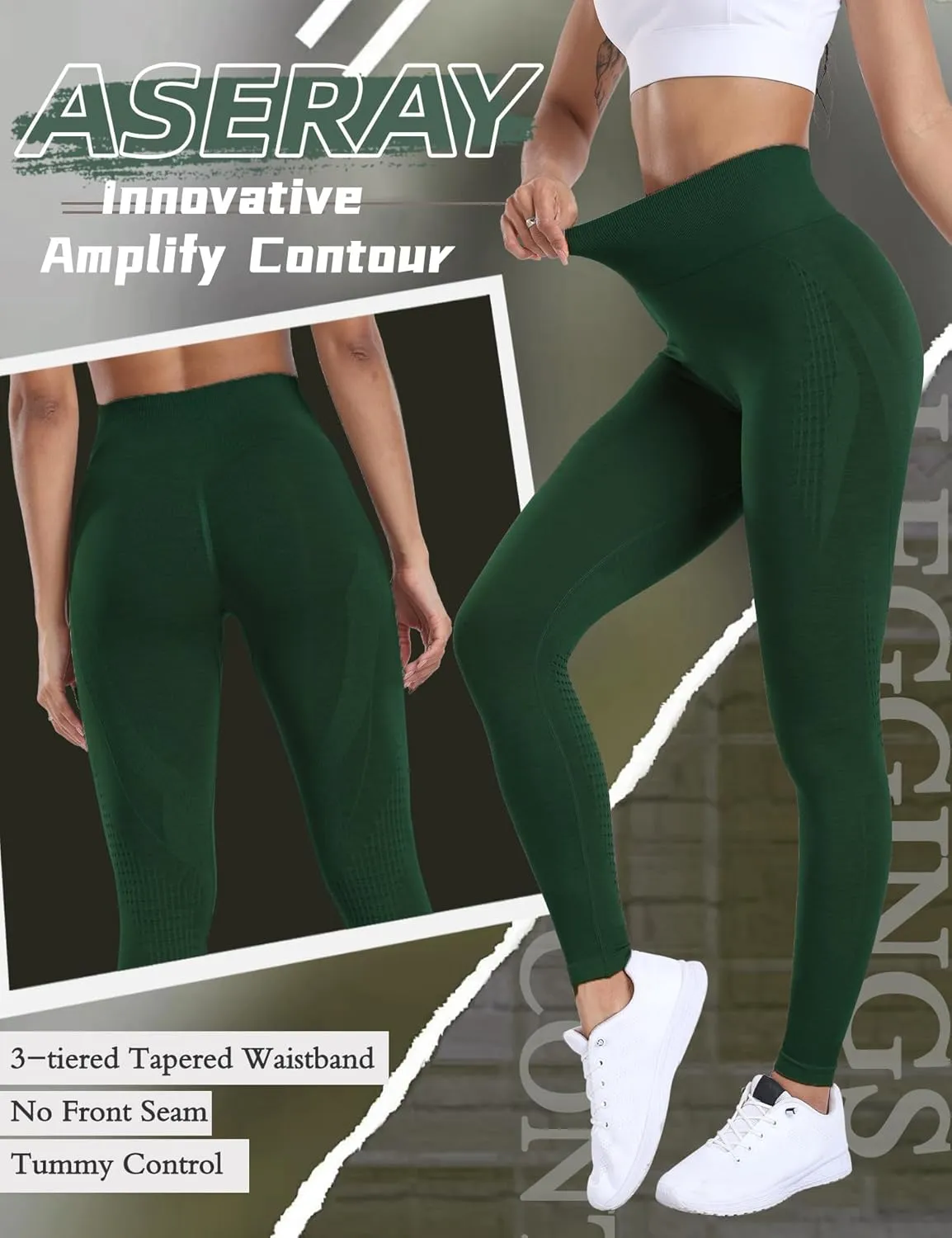 Scrunch Butt Lifting Leggings for Women Amplify Contour Seamless Workout Gym Leggings High Waisted Yoga Pants