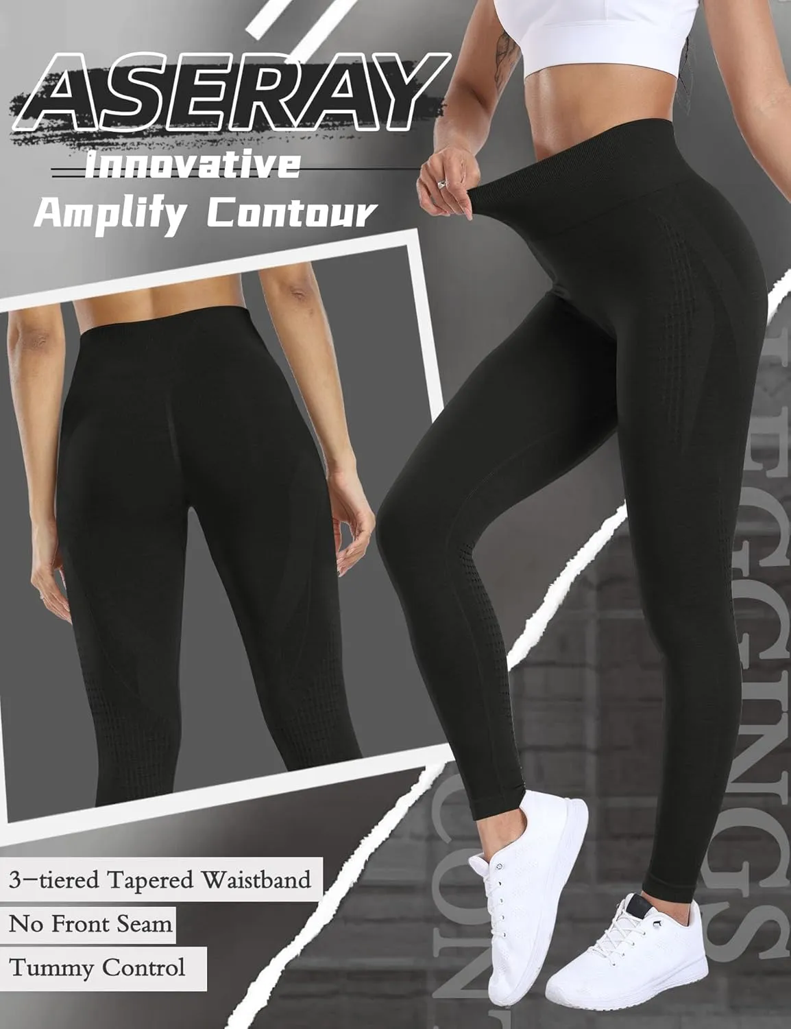 Scrunch Butt Lifting Leggings for Women Amplify Contour Seamless Workout Gym Leggings High Waisted Yoga Pants