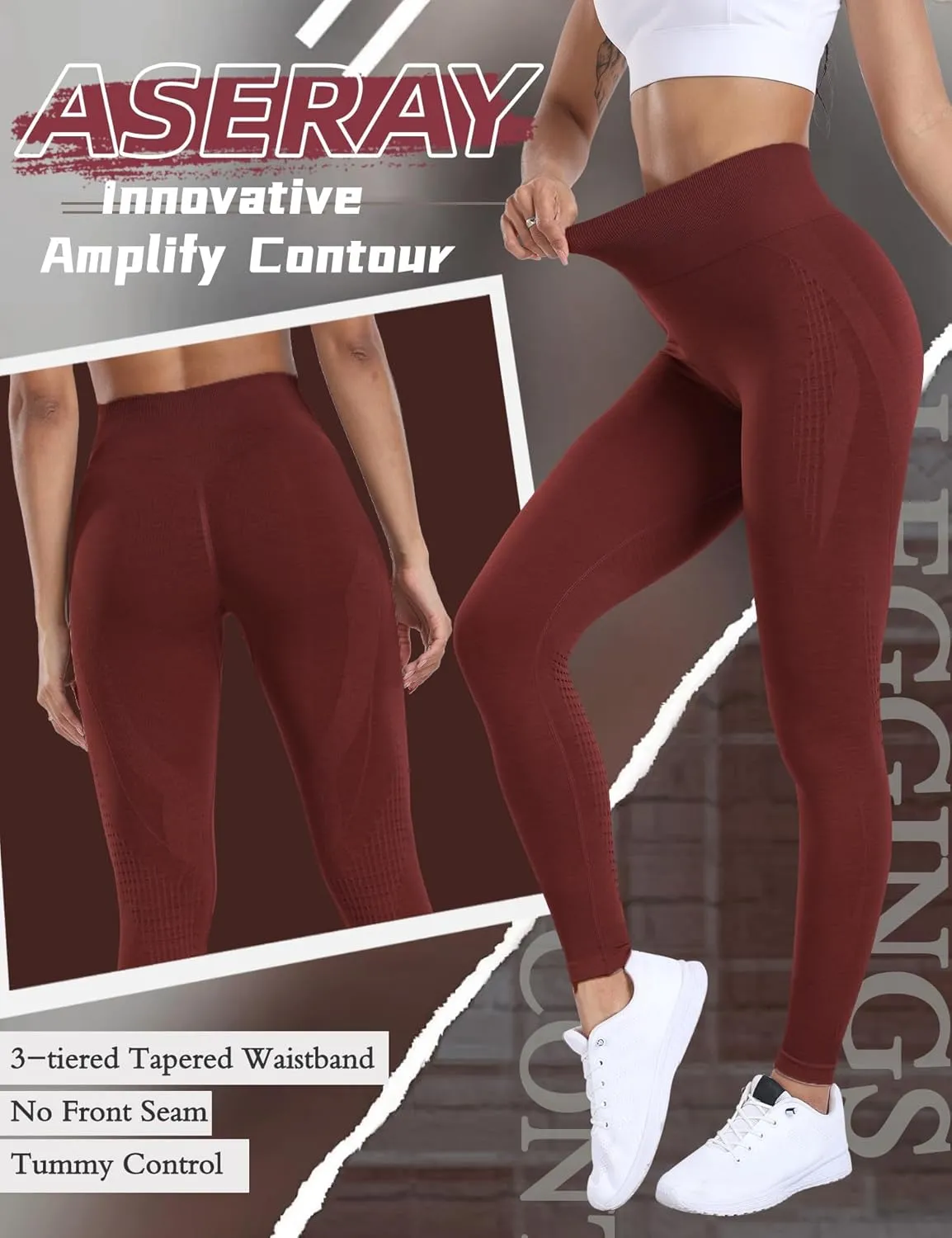Scrunch Butt Lifting Leggings for Women Amplify Contour Seamless Workout Gym Leggings High Waisted Yoga Pants