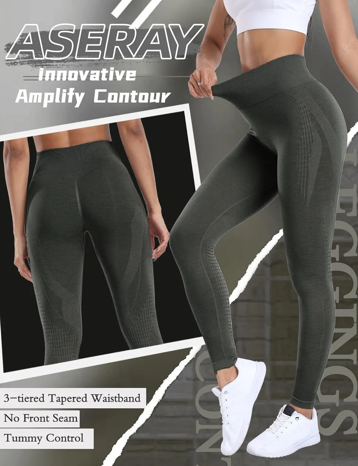 Scrunch Butt Lifting Leggings for Women Amplify Contour Seamless Workout Gym Leggings High Waisted Yoga Pants