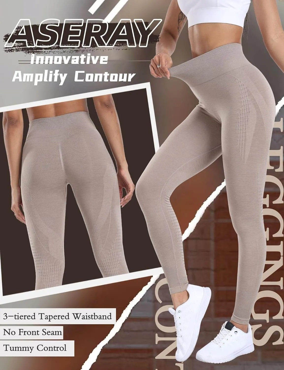Scrunch Butt Lifting Leggings for Women Amplify Contour Seamless Workout Gym Leggings High Waisted Yoga Pants