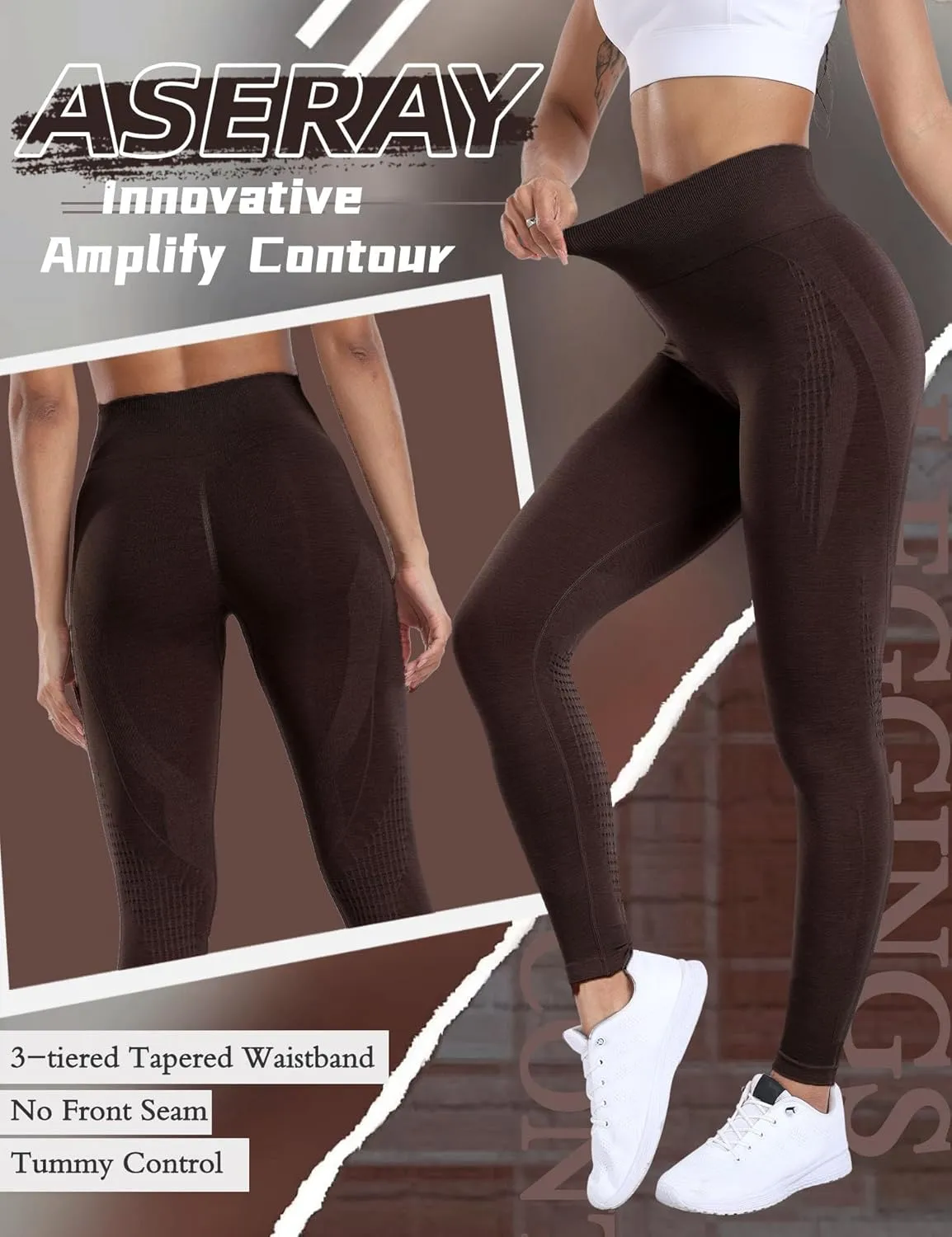 Scrunch Butt Lifting Leggings for Women Amplify Contour Seamless Workout Gym Leggings High Waisted Yoga Pants