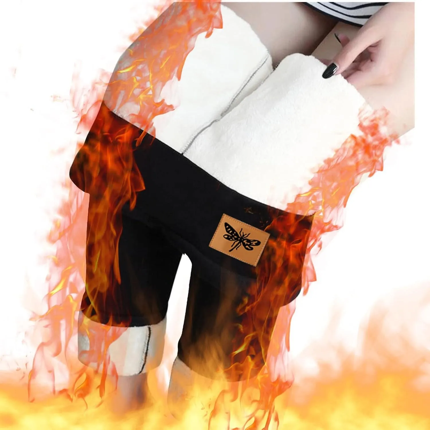 sdbrld Fleece Lined Leggings Women,Womens Fleece Lined Leggings High Waist Thick Warm Pants Tummy Control Soft Thermal Tights