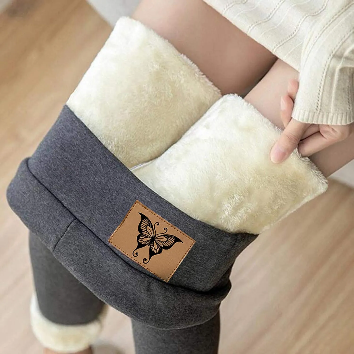 sdbrld Fleece Lined Leggings Women,Womens Fleece Lined Leggings High Waist Thick Warm Soft Pants Tummy Control Thermal Tights