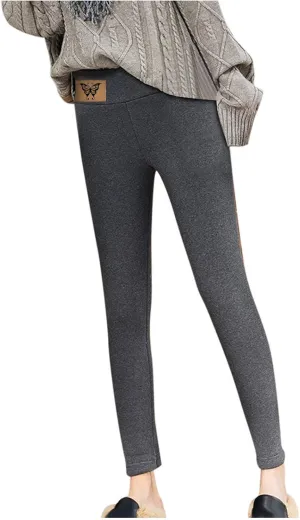 sdbrld Fleece Lined Leggings Women,Womens Fleece Lined Leggings High Waist Thick Warm Soft Pants Tummy Control Thermal Tights