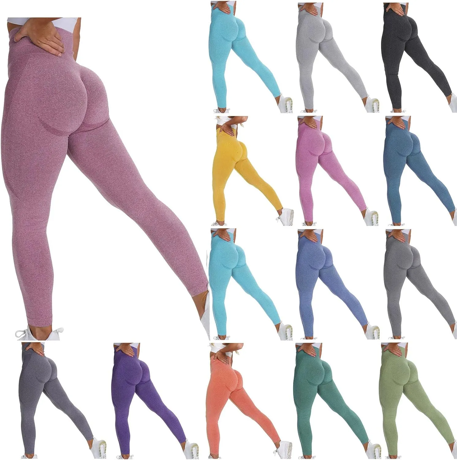 Seamless Leggings for Women Butt Lifting Workout Gym Leggings High Waist Yoga Running Compression Tights Pants