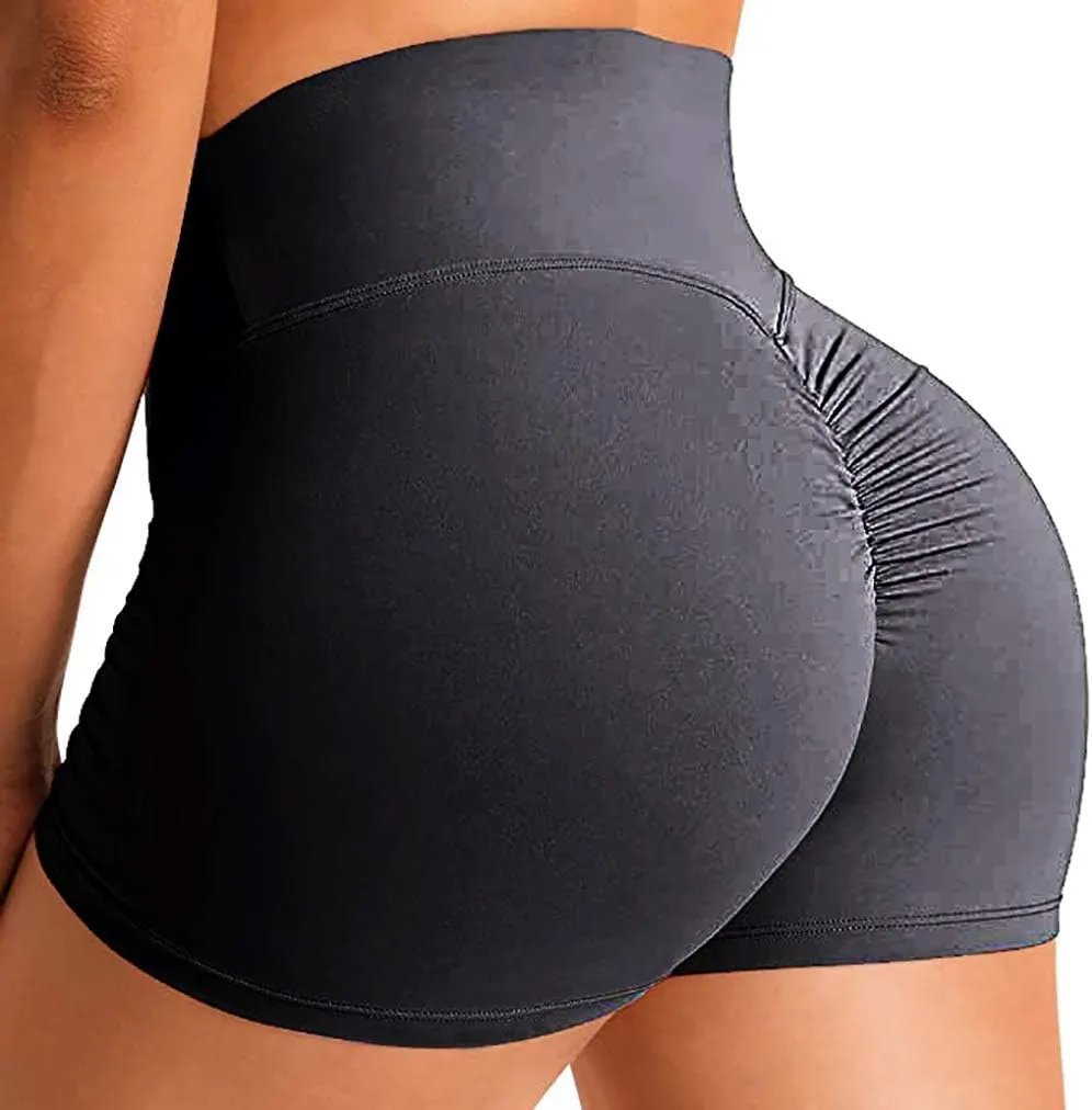 SEASUM Scrunch Butt Workout Shorts Women's High Waist Peach Booty Lifting Yoga Shorts Gym Leggings XL
