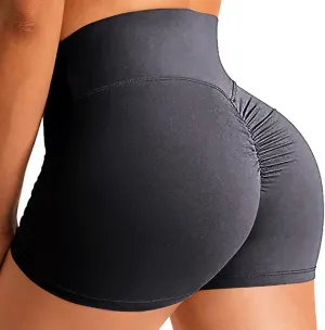 SEASUM Scrunch Butt Workout Shorts Women's High Waist Peach Booty Lifting Yoga Shorts Gym Leggings XL