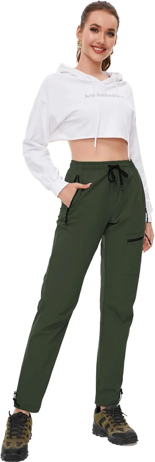 SEVEGO Womens Hiking Pants Tall Inseam 30"/32"/34"/36" Athletic Cargo Pants Lightweight 4 Zipper Pockets Water Resistant