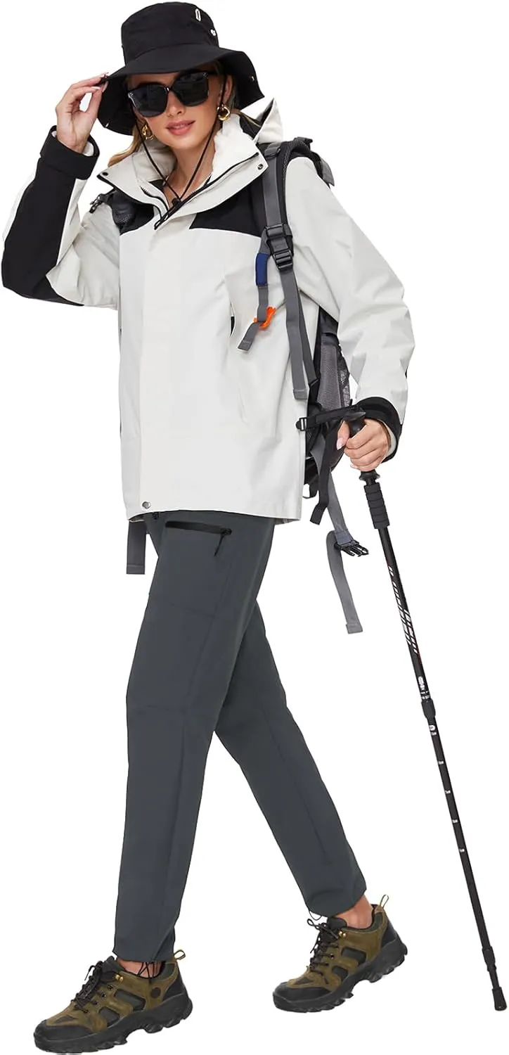 SEVEGO Womens Hiking Pants Tall Inseam 30"/32"/34"/36" Athletic Cargo Pants Lightweight 4 Zipper Pockets Water Resistant