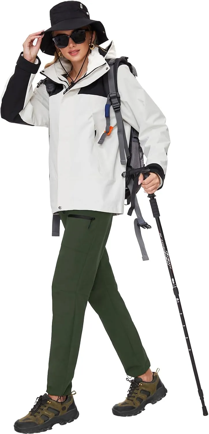 SEVEGO Womens Hiking Pants Tall Inseam 30"/32"/34"/36" Athletic Cargo Pants Lightweight 4 Zipper Pockets Water Resistant