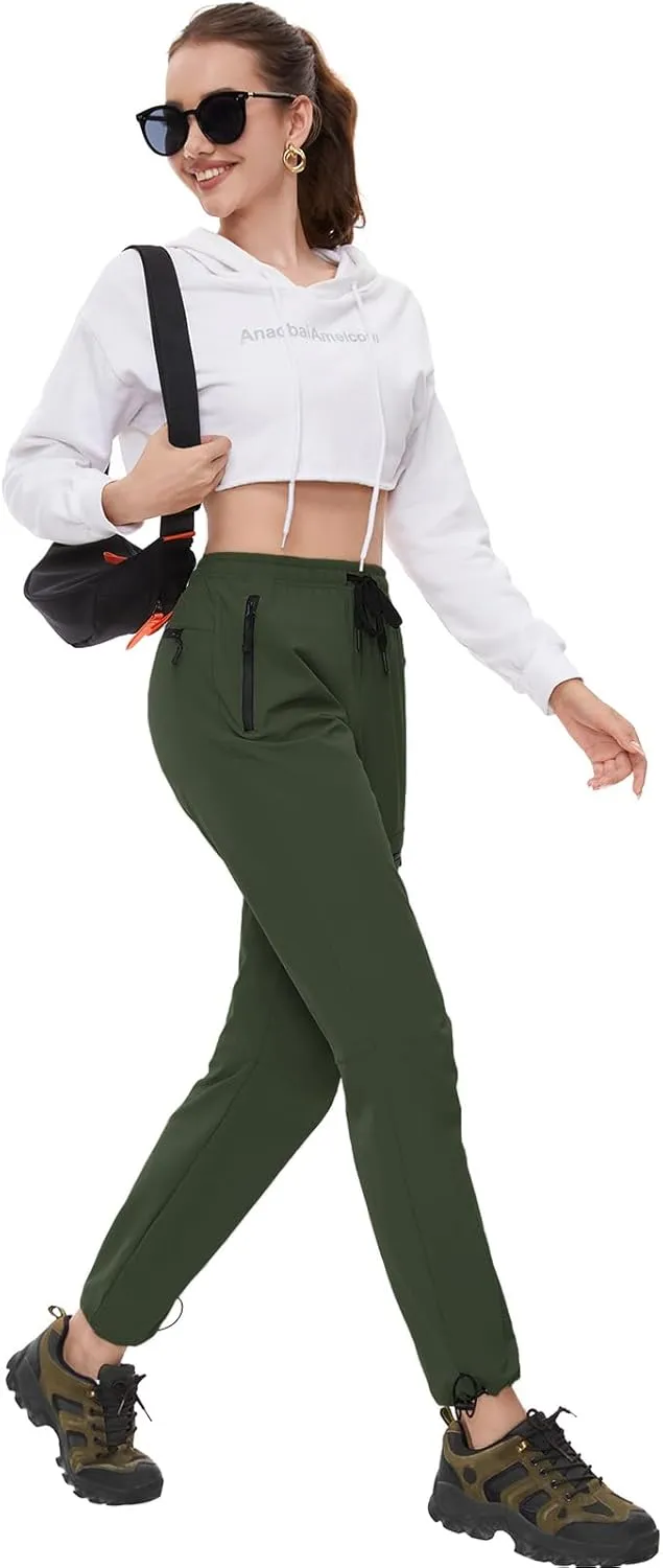 SEVEGO Womens Hiking Pants Tall Inseam 30"/32"/34"/36" Athletic Cargo Pants Lightweight 4 Zipper Pockets Water Resistant