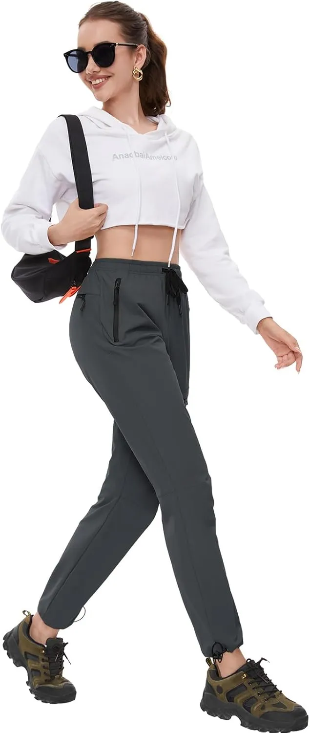 SEVEGO Womens Hiking Pants Tall Inseam 30"/32"/34"/36" Athletic Cargo Pants Lightweight 4 Zipper Pockets Water Resistant