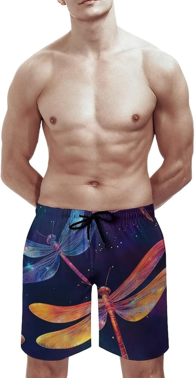 Shark Pattern Men's Athletic Running Shorts with Pockets Lightweight Beach Shorts Quick Dry