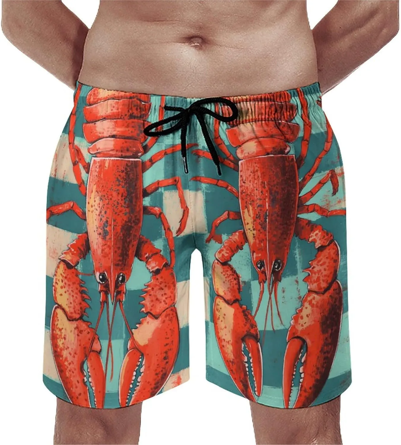 Shark Pattern Men's Athletic Running Shorts with Pockets Lightweight Beach Shorts Quick Dry