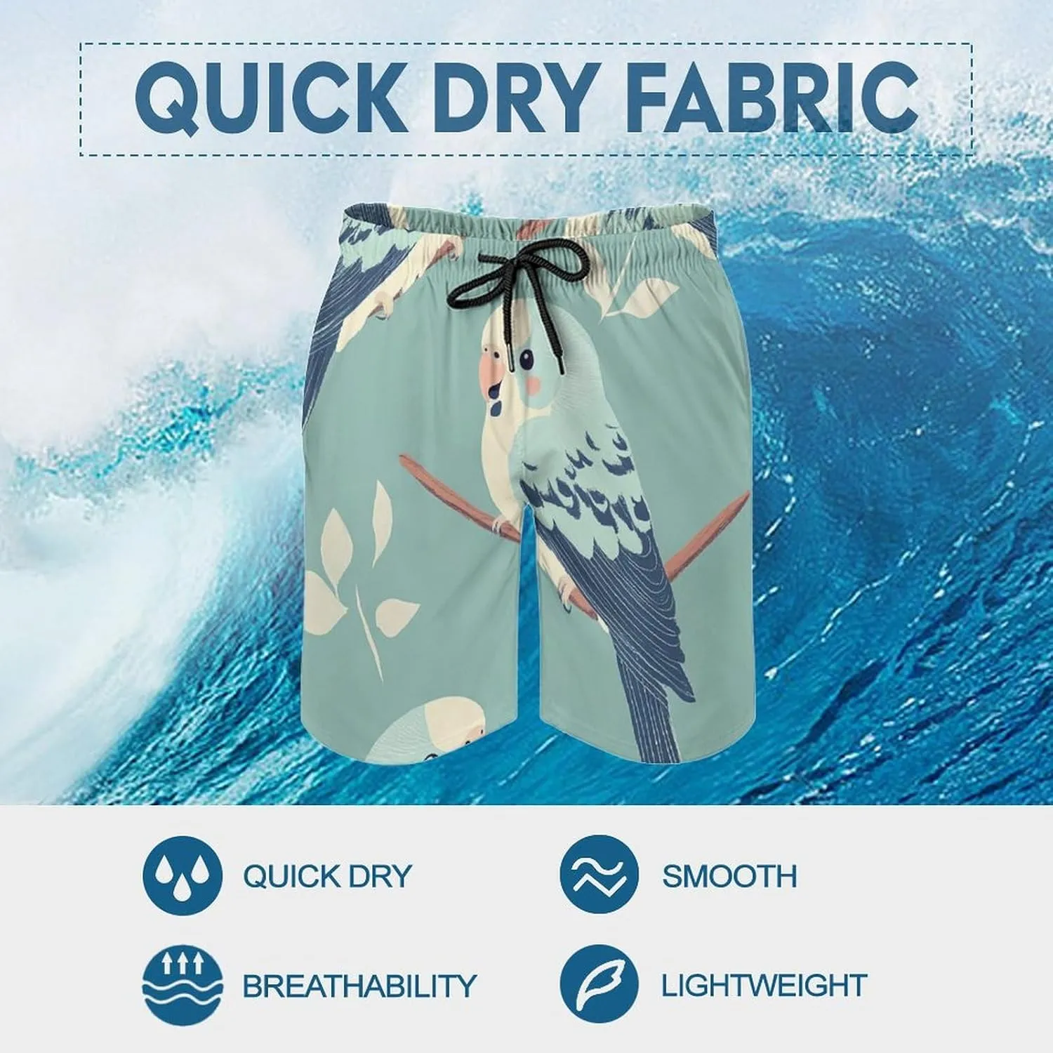 Shark Pattern Men's Athletic Running Shorts with Pockets Lightweight Beach Shorts Quick Dry