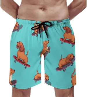 Shark Pattern Men's Athletic Running Shorts with Pockets Lightweight Beach Shorts Quick Dry
