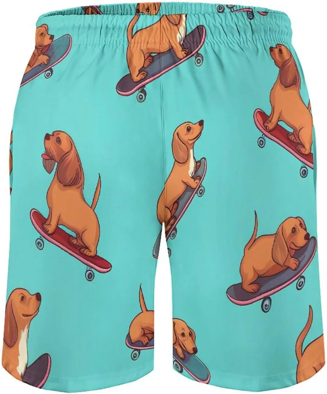 Shark Pattern Men's Athletic Running Shorts with Pockets Lightweight Beach Shorts Quick Dry