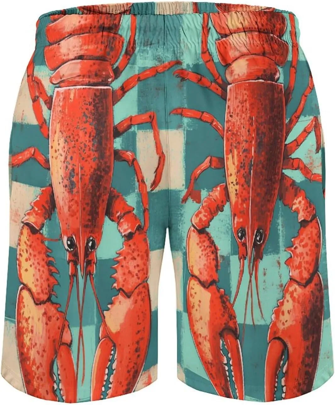 Shark Pattern Men's Athletic Running Shorts with Pockets Lightweight Beach Shorts Quick Dry